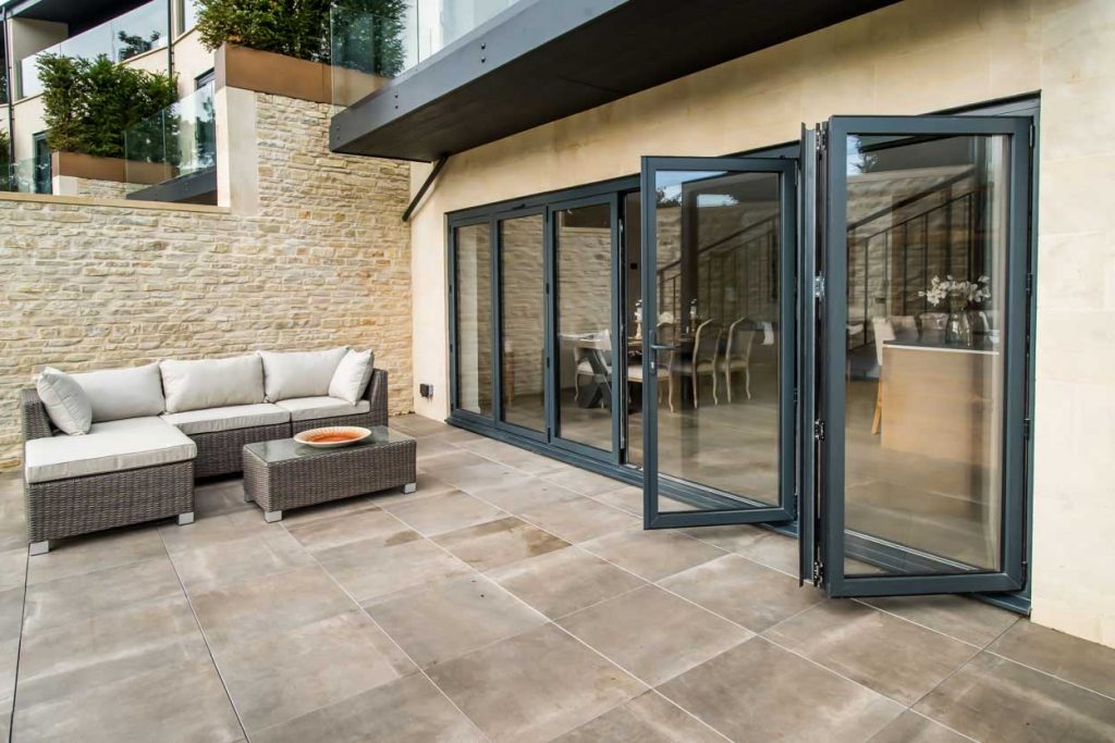 grey bifold doors